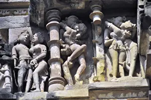 Mithuna couples on wall of vishvanath temple Khajuraho madhya pradesh india