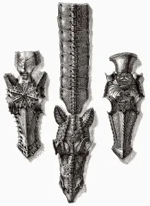 Mittelalterlicher Chanfron zum Schutz des Pferdegesichts