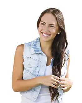mixed-race young girl portrait isolated on white background