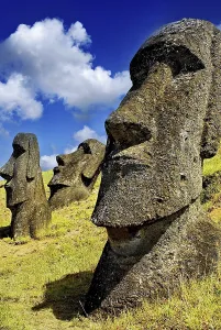 Moai statue in Rano Raraku on Easter Island