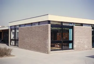 Modern architectural project for a new community library, Sutton Hill Estate, Telford, Shropshire, England, UK 1972