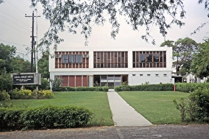 Modern architecture building of the Jamaica Library Services, Kingston and St Andrew, Jamaica, 1970, Central America