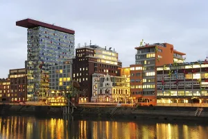 Modern architecture at the commercial harbour