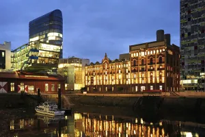 Modern architecture at the commercial harbour