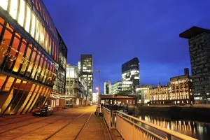 Modern architecture at the commercial harbour