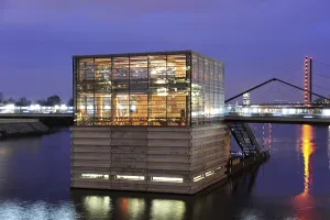 Modern architecture at the commercial harbour