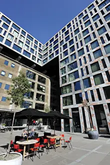 Modern architecture with terrace in the inner courtyard