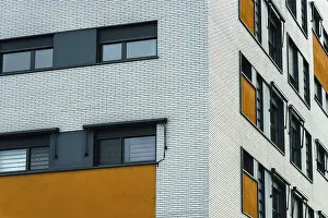 A modern building facade with a distinct design