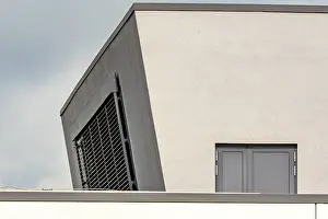 Modern building made of white concrete
