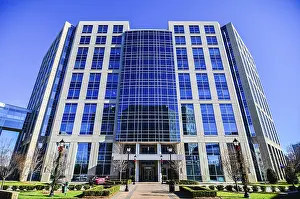 Modern corporate architecture on a sunny day