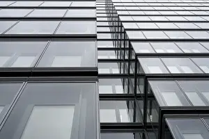 Modern glass facade of an office building in Cologne<br> Modern glass faade of an office building in Cologne