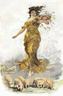 Modern goddess of fortune, after Schwarz, ca. 1890