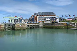 The modern Hotel de Ville (town hall) on the harbour basin