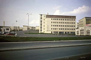 Modern industrial buildings, including a printing works, Reykjavik, Iceland 1972