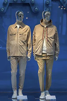 Modern mannequins in an outdoor shop