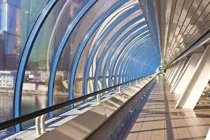 Modern office and shopping bridge of Moscow City