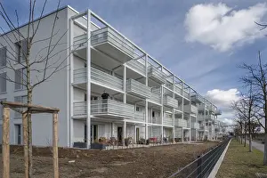 Modern residential buildings in the new Hubland residential area
