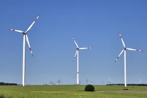 Modern wind turbines in Germany