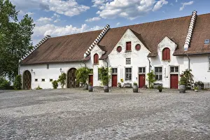 Former monastery barns on the monastery square of the former Benedictine abbey