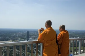 Monch on olympic tower, Munich, Bavaria, Germany