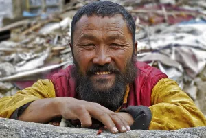 Monk, Chim-puk Hermitage near Tsethang close to Lhasa