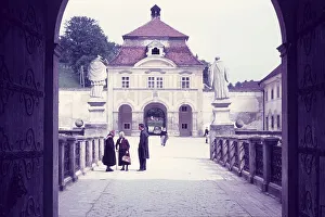 Monk, nun and visitor, Benedictine Abbey Kremsmuenster