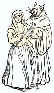 A monk symbolic as a horny cat in the monastery