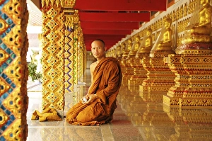 Monk in the Wat Phrathat Suthonamongkhonkhiri Temple