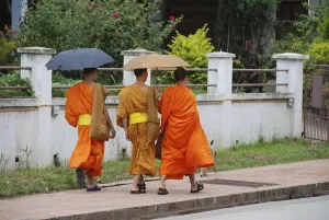 Category Buddhism Prints: Monks in Luang Prabang, Laos, Southeast Asia, Asia