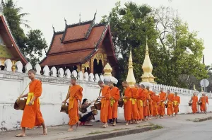 Category Buddhism Prints: Monks on their morning alms round