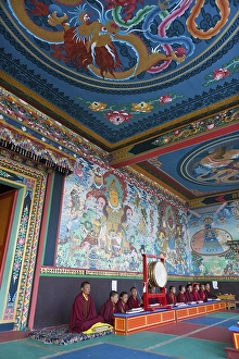 Monks at prayer, Tawang Khinmey Nyingma monastery