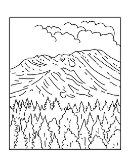 Mono line illustration of Mount St