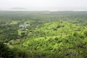 Monsoon and landscape at Karla fort