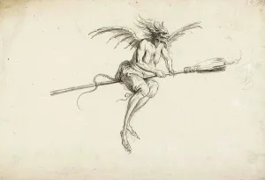 Monstrous Witch on a Broom, by Cornelis Saftleven