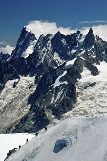 Mont Blanc Massif, view from the mountain Aiguille du Midi