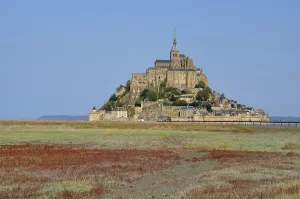 Mont Saint Michel and salt marshes in France