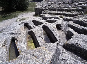Montmajour near Arles, abbey/monks tombs<br> Montmajour near Arles