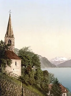 Montreux, the church and Dent du Midi