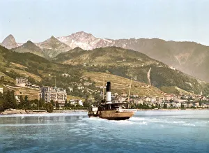 Montreux und Glion, Genfersee, Schweiz