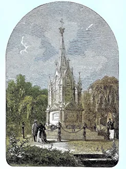Monument in the arboretum to the Hanoverians killed in the Battle of Langensalza on 27 June 1866 with the names of