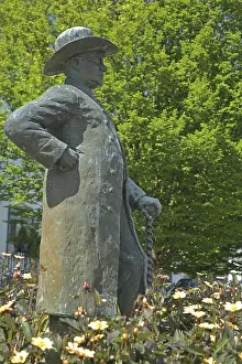 Monument to Heinrich Hansjakob with stick by sculptor Gerold Jaeggle 2008