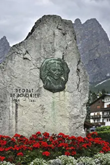 Monument in honour of the French geologist Deodat Gratet de Dolomieu at Cortina d'Ampezzo