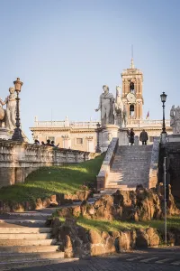 Monument of Marcus Aurelius on the horse on Piazza del Campidoglio in Rome Italy