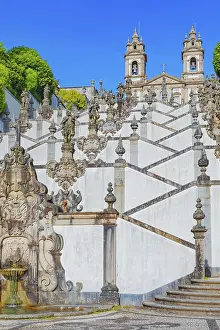 Monumental baroque stairway leading Bom Jesus do Monte church