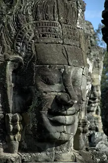 Monumental stone face, Avalokiteshvara and King Jajavaman VII