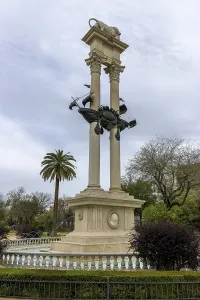 The Monumento a Cristobal Colon in the Jardines de Murillo park in the historic centre