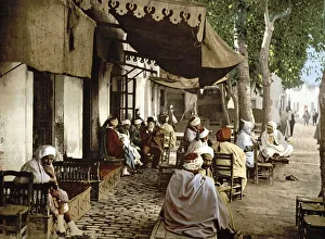 In front of a Moorish cafe in Tunis