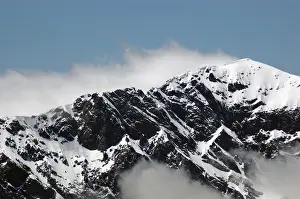 Framed Print : Morning cloud gathers around the alpine peaks of the Southern Alps