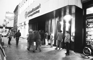 In the morning in front of the doors open in front of the labour office 1982