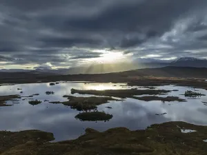 Morning light, cloudy mood, sunbeams